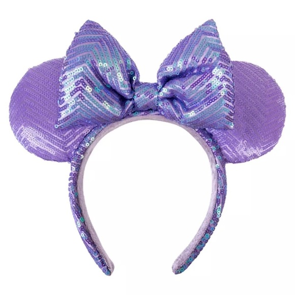 Disney Minnie Mouse Sequin Ear Headband For Adults – Lavender - Picture 1 of 5
